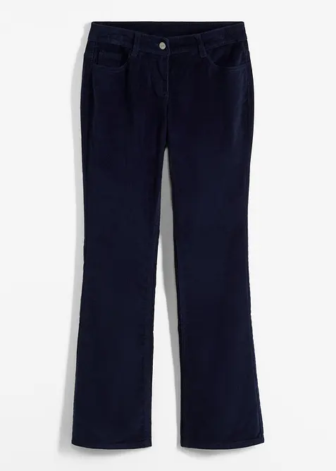 Pantaloni di velluto elasticizzati, bootcut, bonprix