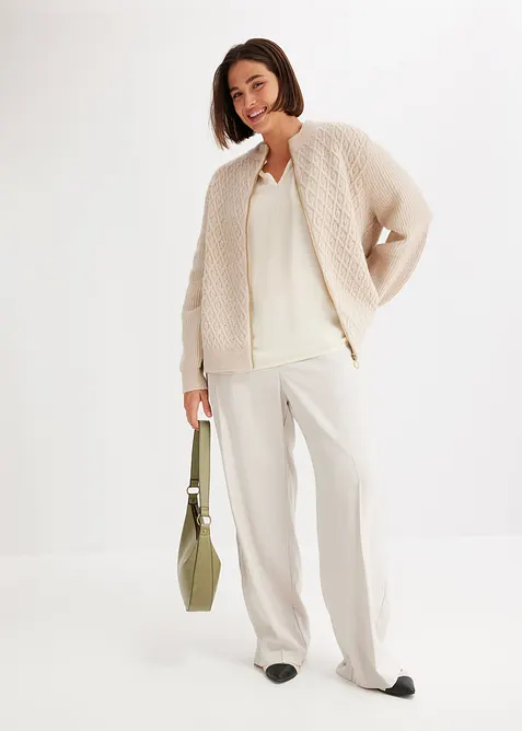 Cardigan con motivo a trecce, bonprix