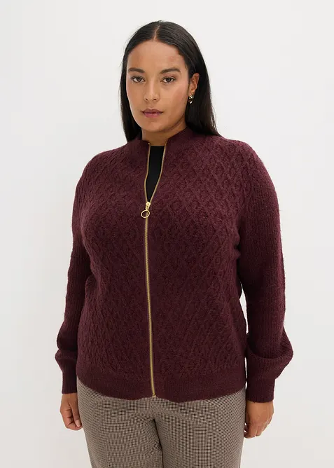 Cardigan con lavorazione a rombi, bonprix