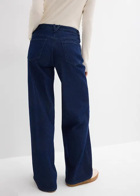 Jeans wide leg lunghi, low strech, vita media, bonprix
