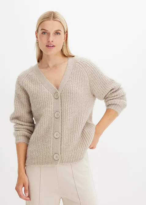 Cardigan a coste in filato grosso, bonprix