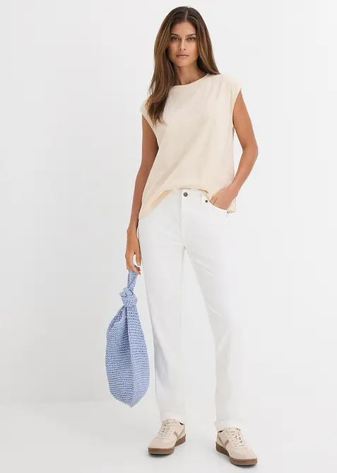 Jeans elasticizzati straight, vita media, bonprix