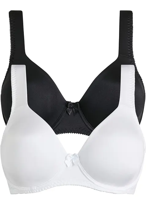 Reggiseno t-shirt con ferretto ed effetto lucido (pacco da 2), bonprix