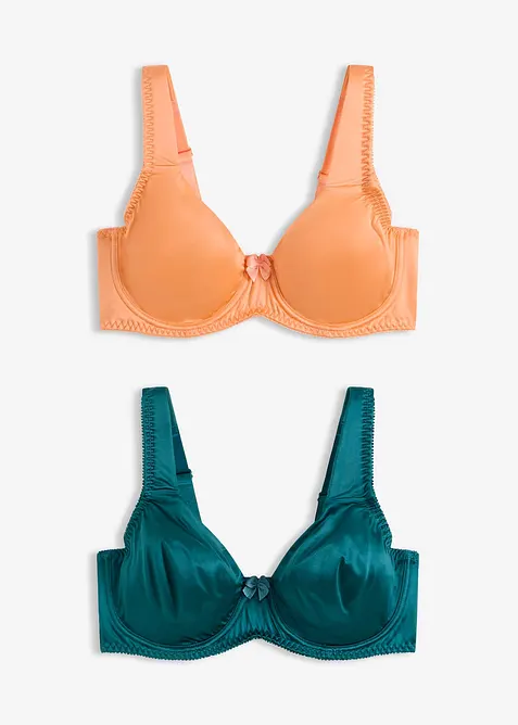 Reggiseno t-shirt con ferretto ed effetto lucido (pacco da 2), bonprix