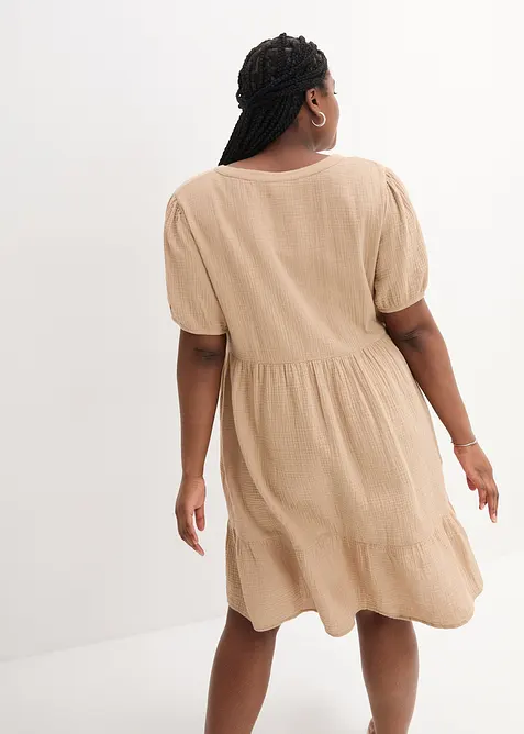 Abito oversize in mussola di cotone, bonprix