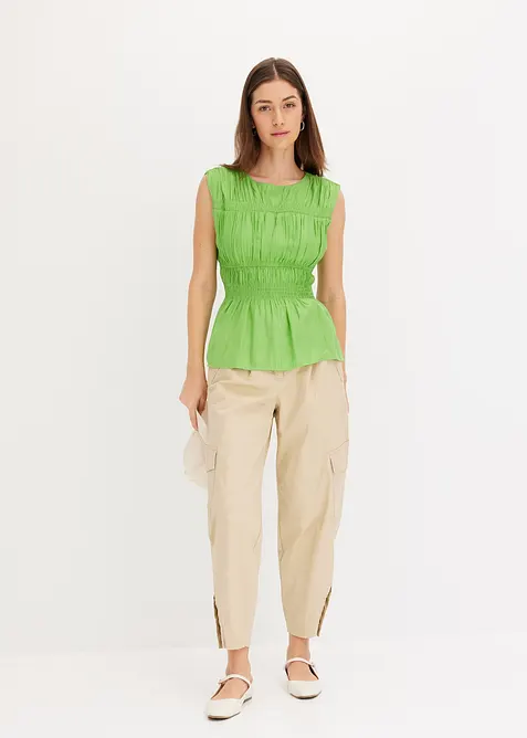 Pantaloni cargo in cotone elasticizzato, bonprix