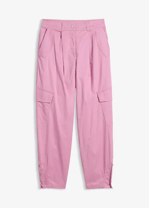 Pantaloni cargo in cotone elasticizzato, bonprix