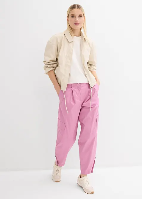 Pantaloni cargo in cotone elasticizzato, bonprix