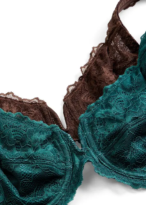 Reggiseno con ferretto ed effetto lucido (pacco da 2), bonprix