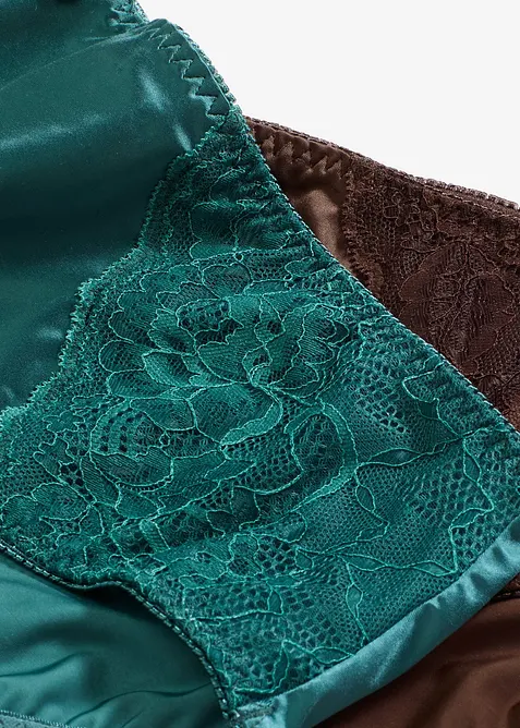 Slip alto con effetto lucido (pacco da 2), bonprix