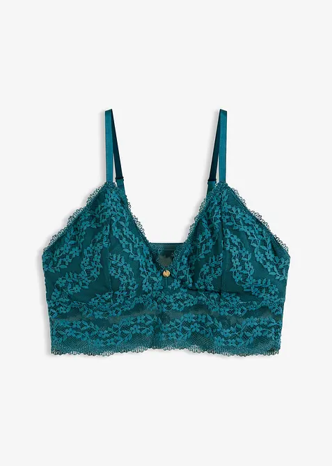 Reggiseno bustier senza ferretto con pizzo floreale, bonprix