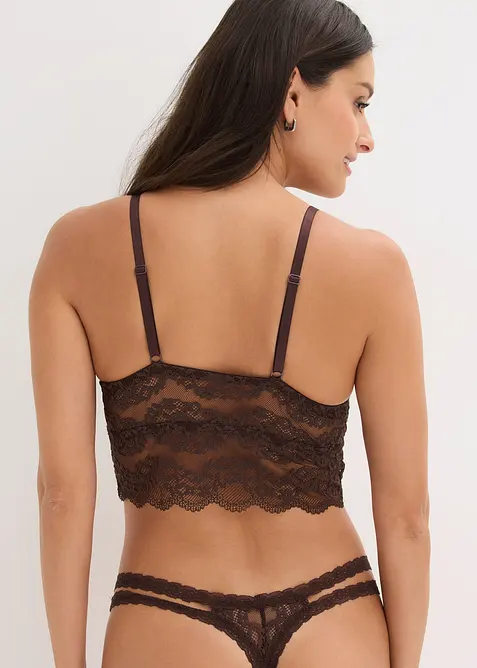 Reggiseno bustier senza ferretto con pizzo floreale, bonprix