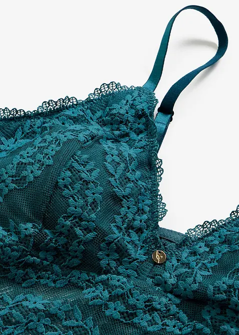 Reggiseno bustier senza ferretto con pizzo floreale, bonprix