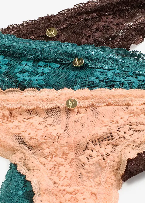 Tanga con pizzo floreale (pacco da 3), bonprix