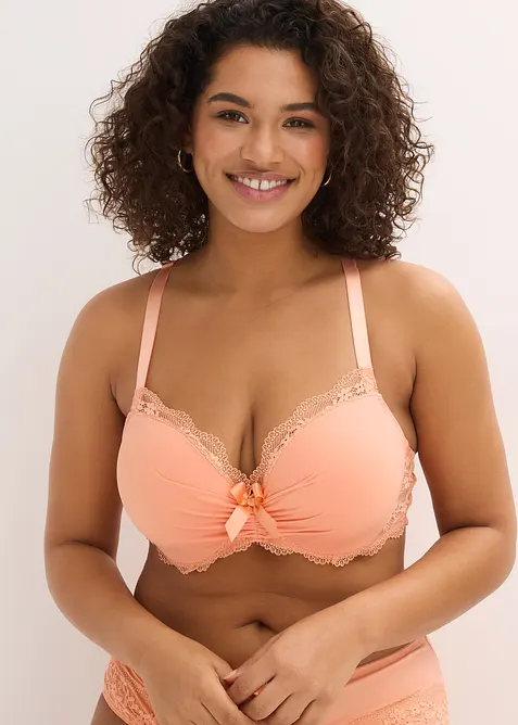 Reggiseno con coppe preformate e pizzo floreale, bonprix