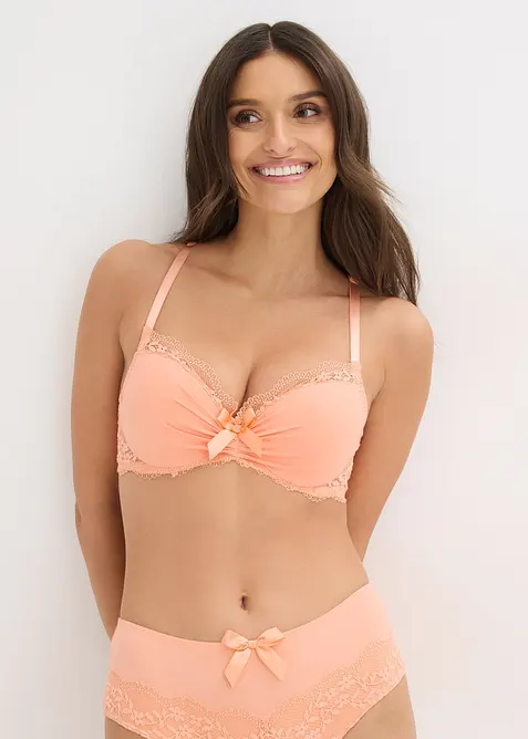 Reggiseno con coppe preformate e pizzo floreale, bonprix