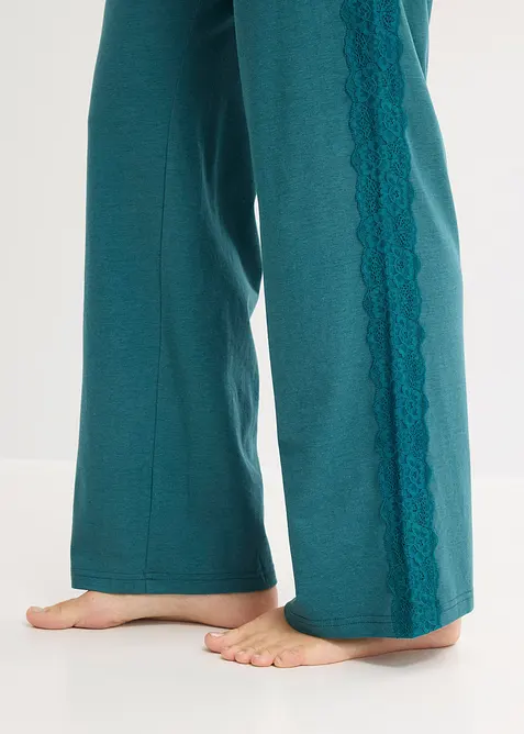 Pigiama con viscosa e pizzo, bonprix