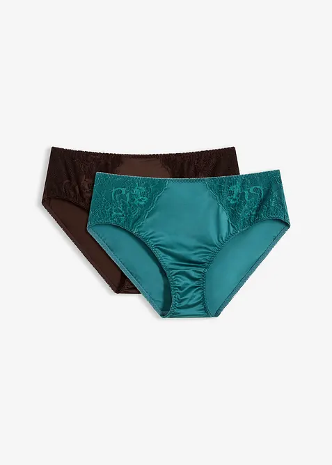 Slip alto con effetto lucido (pacco da 2), bonprix