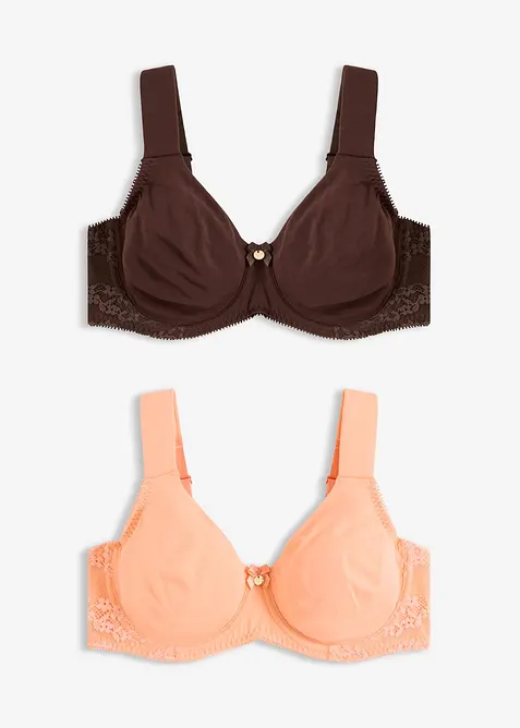 Reggiseno t-shirt con ferretto e cotone biologico (pacco da 2), bonprix