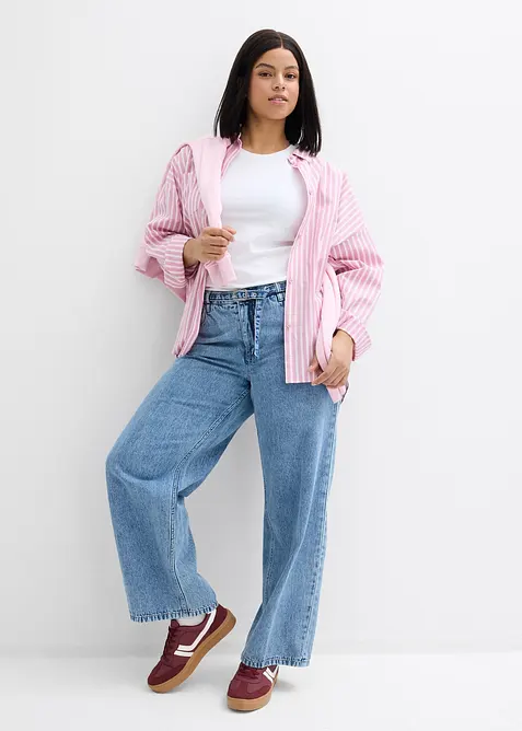 Jeans straight loose fit, vita media, bonprix