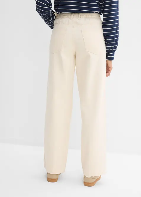 Jeans straight loose fit in cotone, vita media, bonprix