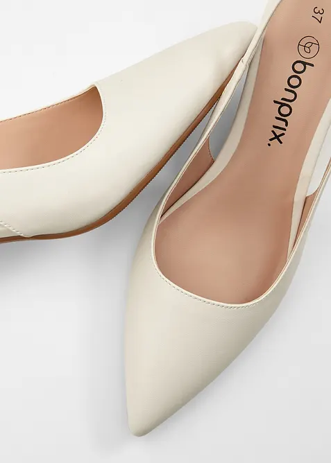 D&eacute;collet&eacute; slingback con tacco sottile, bonprix