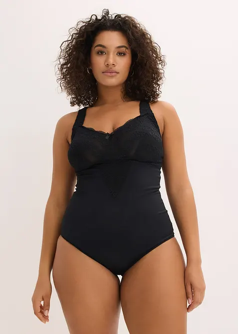 Body senza ferretto con pizzo ed effetto modellante medio, bonprix