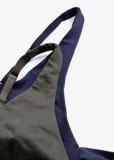 Bralette senza ferretto con cotone biologico (pacco da 2), bonprix