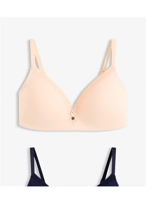 Reggiseno senza ferretto con coppe preformate e cotone biologico (pacco da 2), bonprix