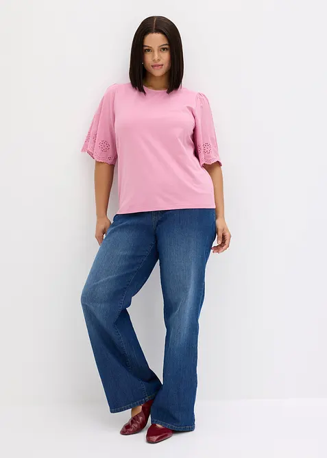 Maglia con ricami traforati, bonprix