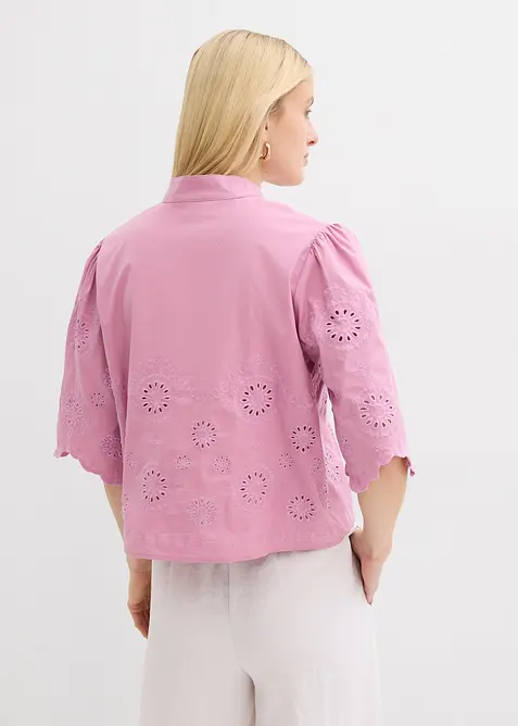 Tunica corta con ricami traforati, bonprix