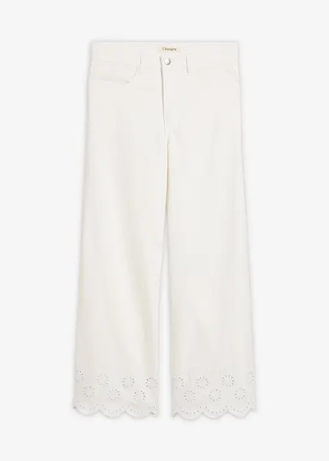 Pantaloni culotte in misto cotone elasticizzato, bonprix