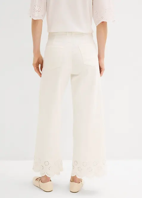 Pantaloni culotte in misto cotone elasticizzato, bonprix