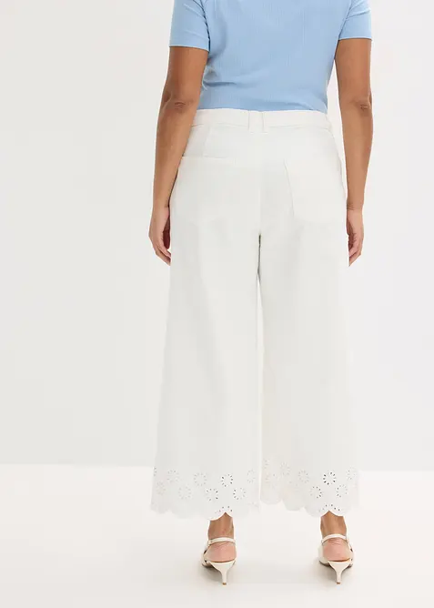 Pantaloni culotte in misto cotone elasticizzato, bonprix