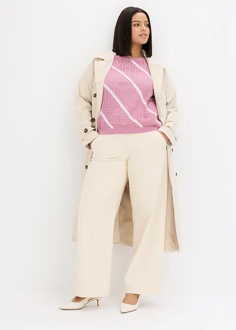 Maglione traforato in puro cotone, bonprix