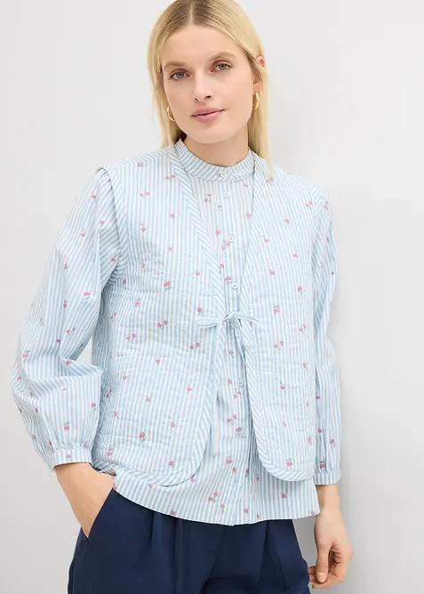 Gilet trapuntato con ricami floreali, bonprix