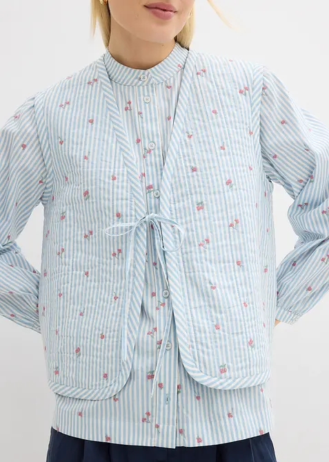 Gilet trapuntato con ricami floreali, bonprix