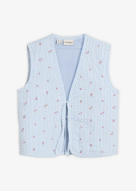 Gilet trapuntato con ricami floreali, bonprix