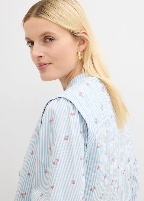 Gilet trapuntato con ricami floreali, bonprix