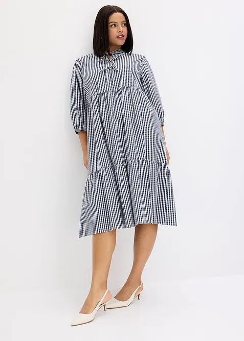 Abito midi in misto cotone elasticizzato, bonprix