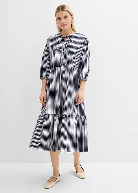 Abito midi in misto cotone elasticizzato, bonprix