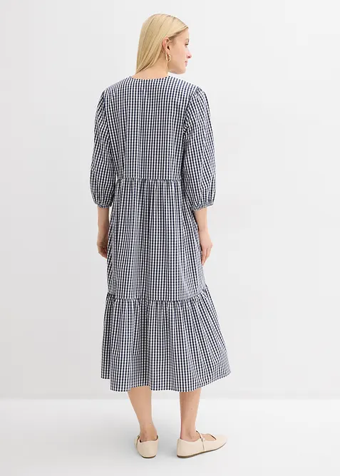 Abito midi in misto cotone elasticizzato, bonprix