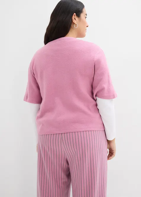 Cardigan in filato fine con fiocchetti, bonprix