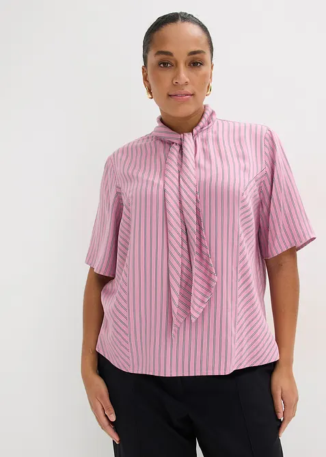 Blusa con fiocco in modal morbido, bonprix