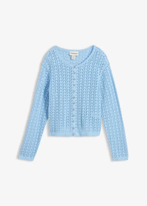Cardigan traforato in puro cotone, bonprix