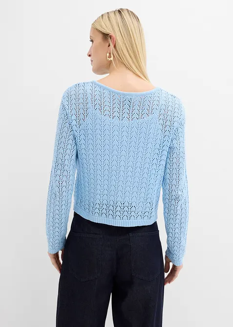 Cardigan traforato in puro cotone, bonprix