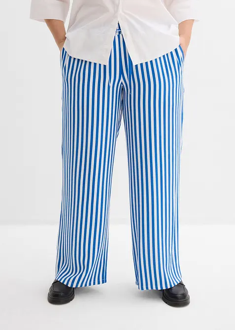 Pantaloni larghi in misto viscosa fluente, bonprix
