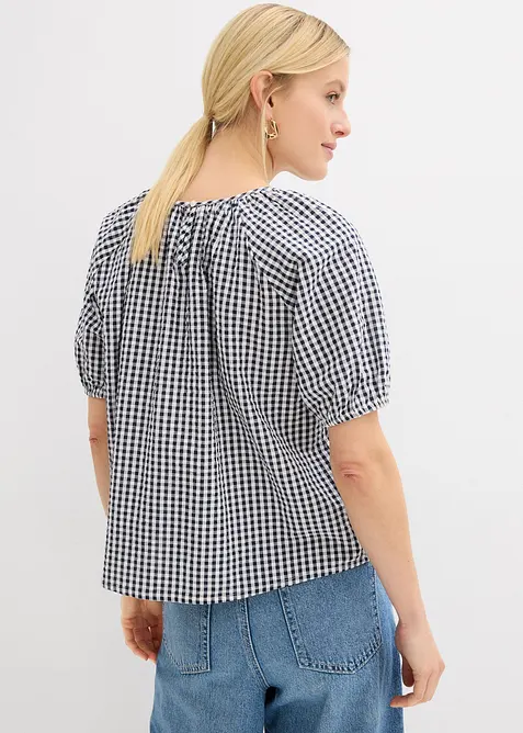 Blusa a maniche corte in puro cotone, bonprix