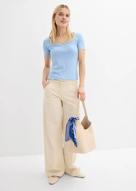 Maglia a costine in misto viscosa, bonprix