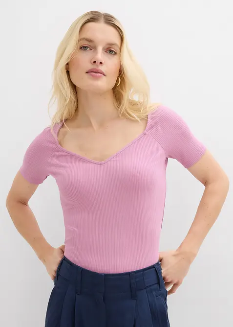 Maglia a costine in misto viscosa, bonprix